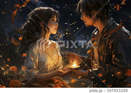 星座の神話や物語の織姫と彦星の七夕の物語「AI生成画像」 星座の神話や物語の織姫と彦星の七夕の物語「AI生成画像」 107953288