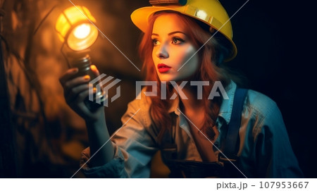 woman miner woman miner 107953667