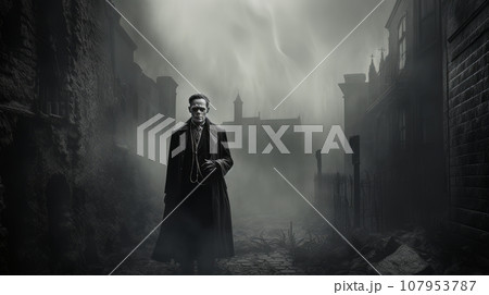 creepy living nosferatu in the fog. creepy living nosferatu in the fog. 107953787
