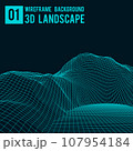 Wireframe landscape background. Abstract vector. 3d technology illustration. 107954184