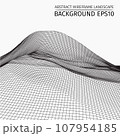 Wireframe landscape background. Abstract vector. 3d technology illustration. 107954185