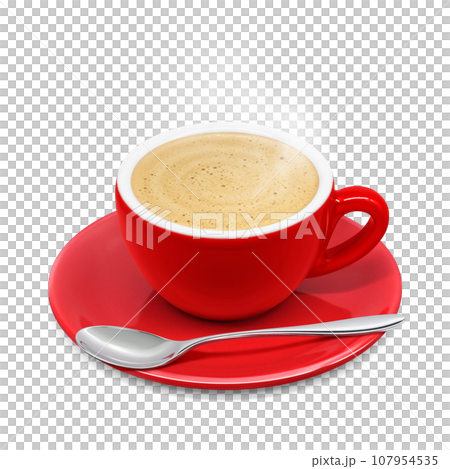カフェオレ コーヒー 飲み物 イラスト リアル 107954535