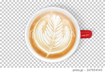 cafe au lait coffee drink illustration realistic 107954545