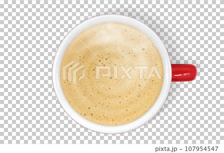 咖啡廳牛奶咖啡飲料插畫寫實 107954547