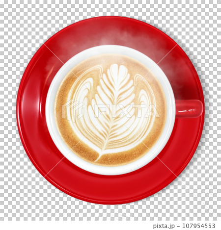cafe au lait coffee drink illustration realistic 107954553