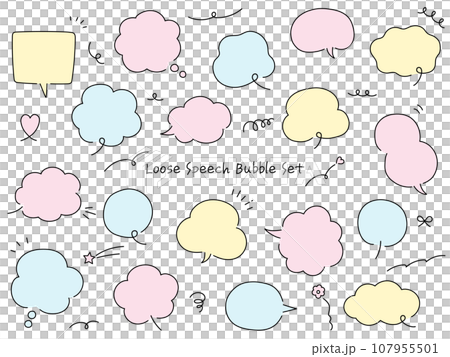 Vector illustration set of loose speech bubbles. Speech bubbles, frames 107955501