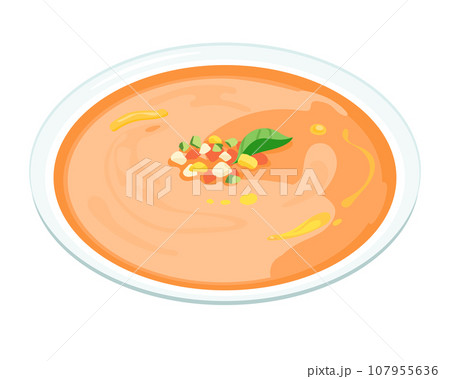 スペイン料理_ガスパッチョのベクターイラスト 107955636