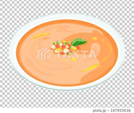 スペイン料理_ガスパッチョのベクターイラスト 107955636