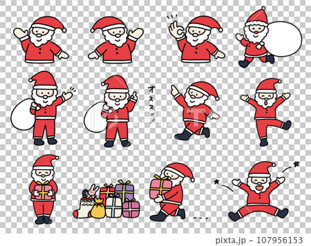 Cute Santa pose set 107956153