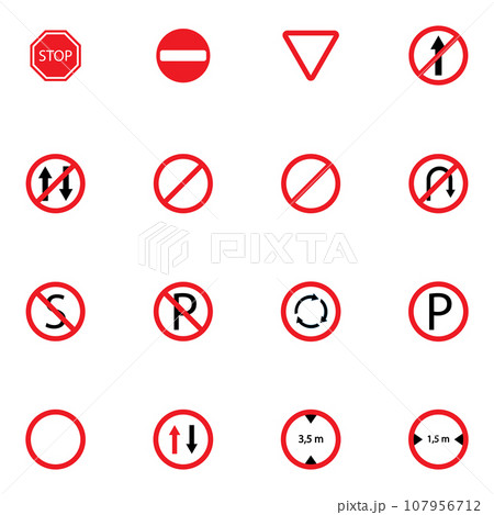 road sign icon vector 107956712