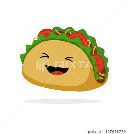 Happy taco cartoon 107956779