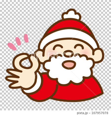 Illustration of Santa Claus making an OK sign with his fingers 107957078