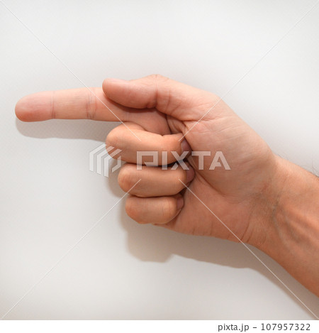 Letter G in American Sign Language (ASL) for deaf people Letter G in American Sign Language (ASL) for deaf people 107957322