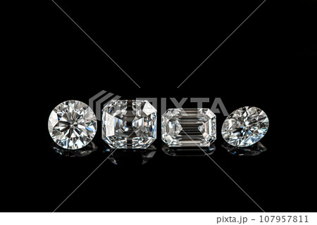 Diamonds on black background 107957811