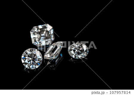 Diamonds on black background 107957814