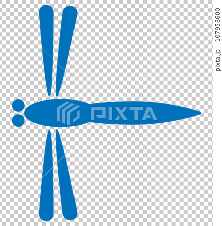 蜻蜓圖標藍色 107958600