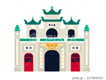 Hanoi citadel - modern flat design style single isolated image 107960507