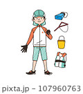 夏のこどもの磯遊び服装・道具セット 107960763