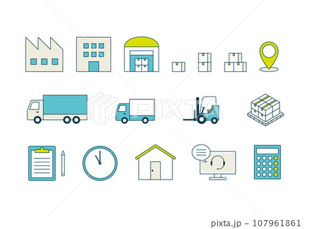 運送業に関するアイコンセット 107961861