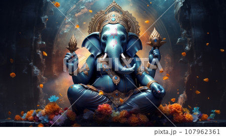 Ganesha elephant in space 107962361