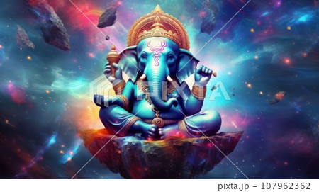 Ganesha elephant in space 107962362