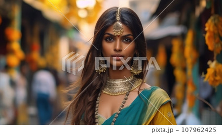 Indian beauty Telangana festival Indian beauty Telangana festival 107962425