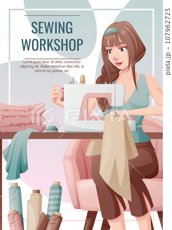 Women's Clothing Poster. Template For Flyer And Banner. Poster For Big Sale,  Shops, Fashion Show, Sewing Studio, Advertising. Vector Line Style  Illustration. Royalty Free SVG, Cliparts, Vectors, and Stock Illustration.  Image 85986119.
