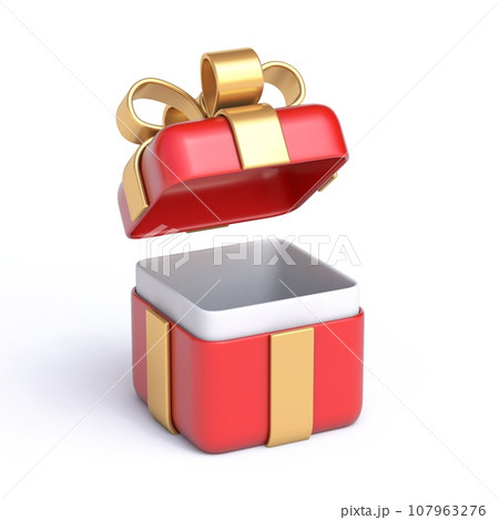 Red gift box icon Opened 3D Red gift box icon Opened 3D 107963276