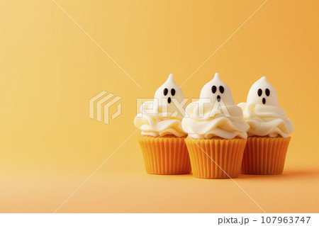 Cute haunted cupcakes for Halloween. Cute haunted cupcakes for Halloween. 107963747