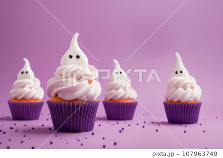 Cute haunted cupcakes for Halloween. Cute haunted cupcakes for Halloween. 107963749