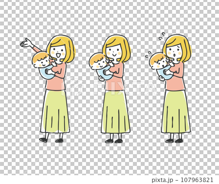 Mother and baby illustration Mother and baby illustration 107963821