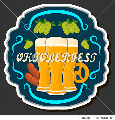 Beautiful illustration on theme of celebrating annual Oktoberfest holiday 107966010