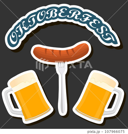 Beautiful illustration on theme of celebrating annual Oktoberfest holiday 107966075