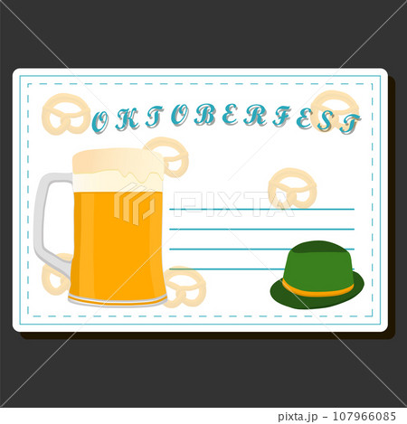 Beautiful illustration on theme of celebrating annual Oktoberfest holiday 107966085