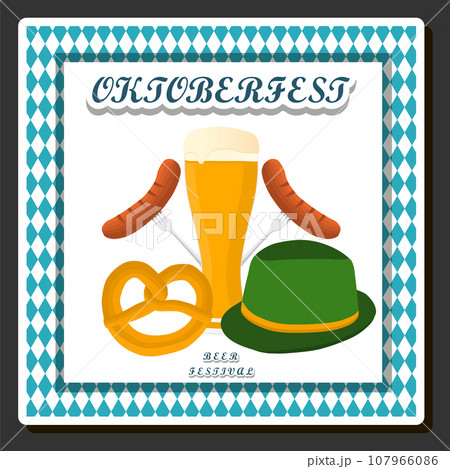 Beautiful illustration on theme of celebrating annual Oktoberfest holiday 107966086