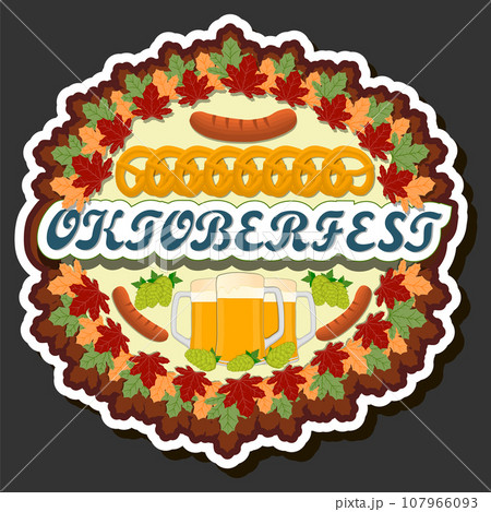 Beautiful illustration on theme of celebrating annual Oktoberfest holiday Beautiful illustration on theme of celebrating annual Oktoberfest holiday 107966093