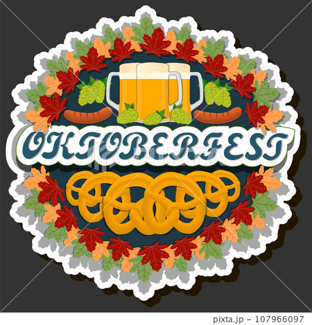 Beautiful illustration on theme of celebrating annual Oktoberfest holiday 107966097