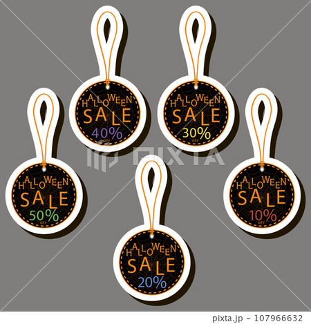 Illustration on theme sticker for celebration holiday Halloween with orange pumpkins Illustration on theme sticker for celebration holiday Halloween with orange pumpkins 107966632