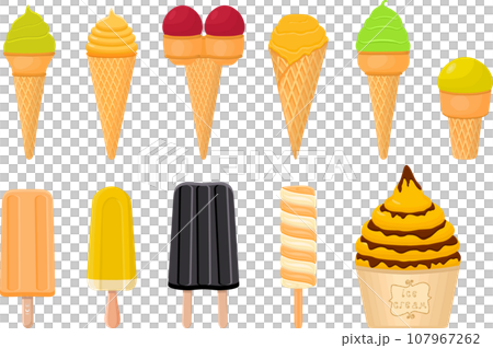 big kit ice cream popsicle different types in cone waffle cup big kit ice cream popsicle different types in cone waffle cup 107967262