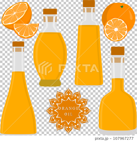 Various sweet tasty oil in glaas bottles 107967277