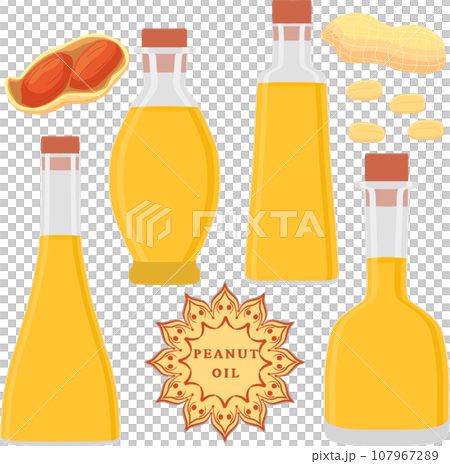 Various sweet tasty oil in glaas bottles 107967289