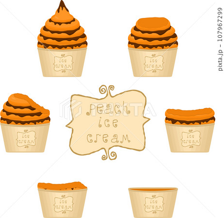 Big set various sweet tasty natural ice cream 107967299