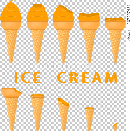 Big set various sweet tasty natural ice cream 107967484
