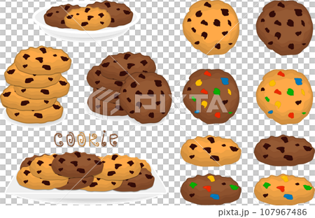 big set different biscuit, kit colorful pastry cookie 107967486