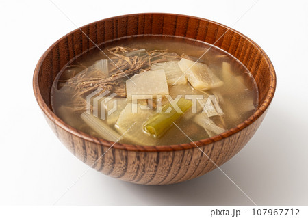 Beef radish soup on a white background Beef radish soup on a white background 107967712