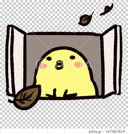 窓の外を眺めるひよこ 窓の外を眺めるひよこ 107967824