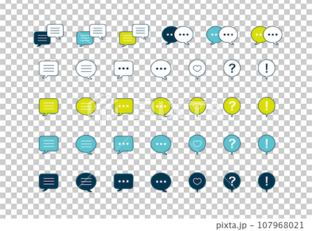 Simple speech bubble icon set 107968021