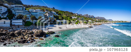 Aerial view of Clifton beach in Cape Town, Western Cape, South Africa 107968128