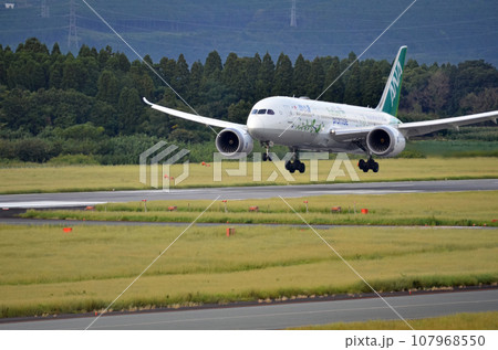 阿蘇くまもと空港へ着陸する飛行機 107968550