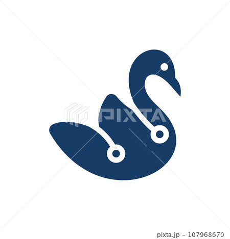 Swan technology modern creative logo design 107968670